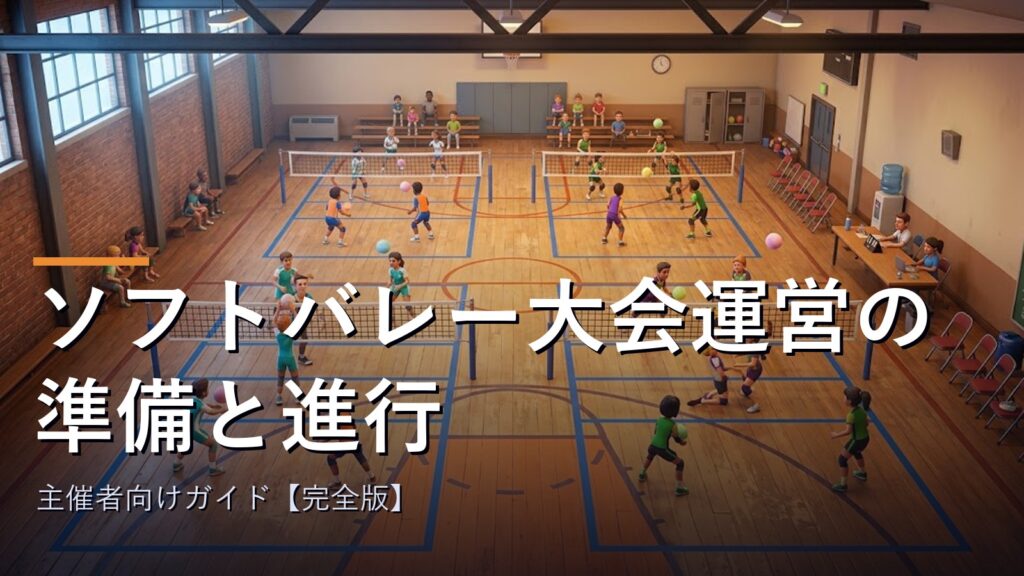 ソフトバレー大会の会場全体のイメージ